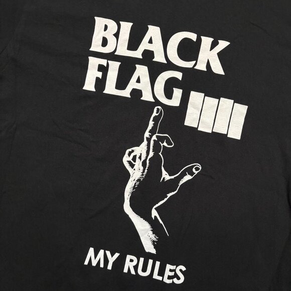 Black Flag Everything Went Black My Rules Punk Rock Band T-Shirt Size Large - Picture 4 of 4